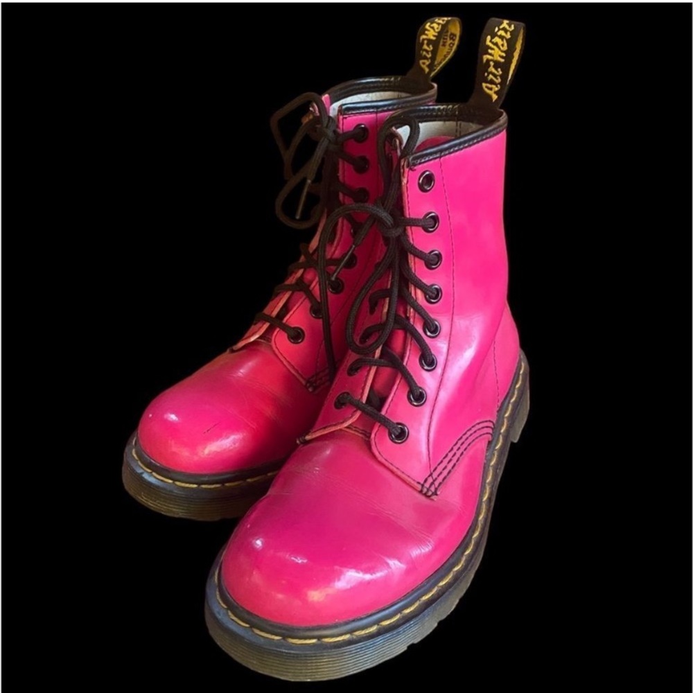 Dr Martens Bright Pink Boots Combat 1460 Size 7
